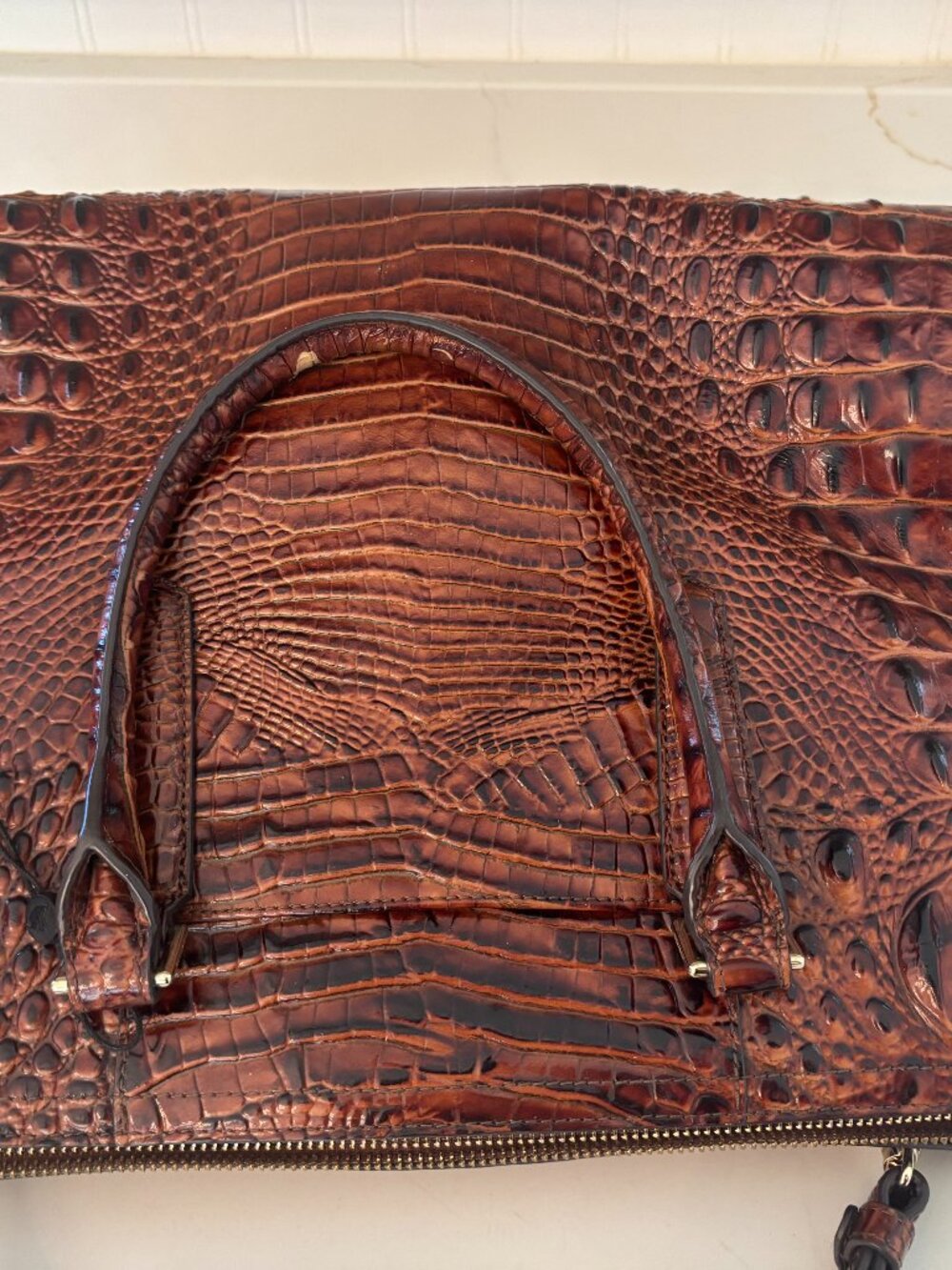 Brahmin Large Finley Carryall Satchel Purse Handbag Pecan Melbourne - Picture 12 of 14